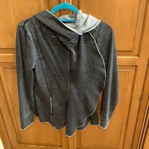 Blanc Noir Draped Slub Cardigan Size M